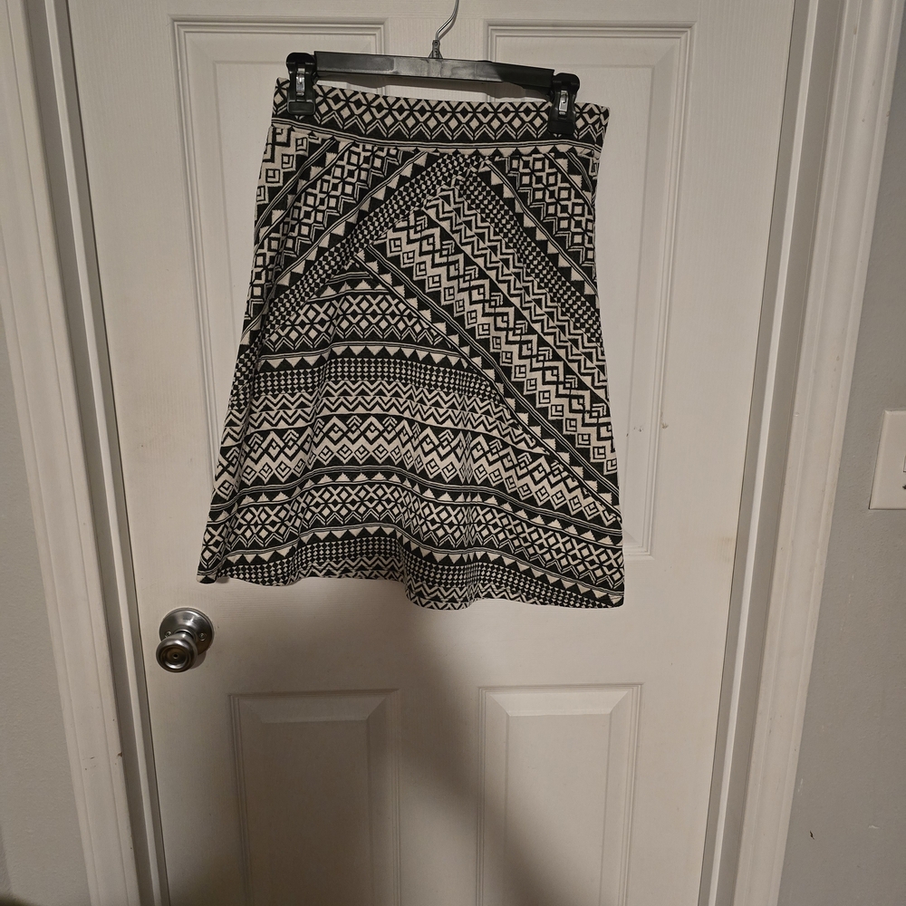 Studio Black and White A-Line Skirt